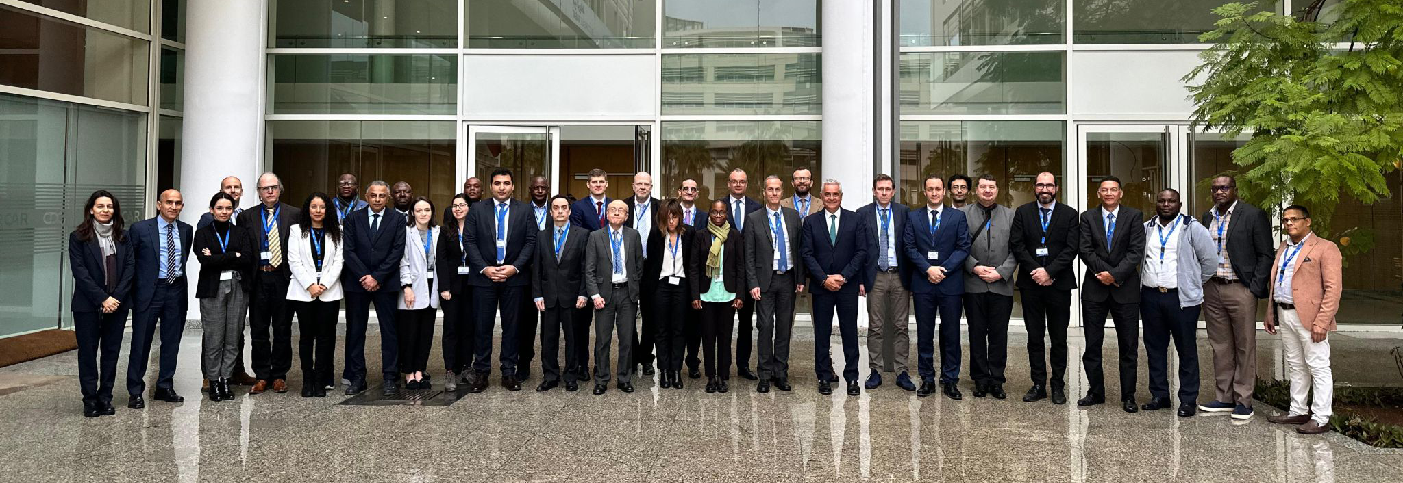 Participants of the first meeting lined up.